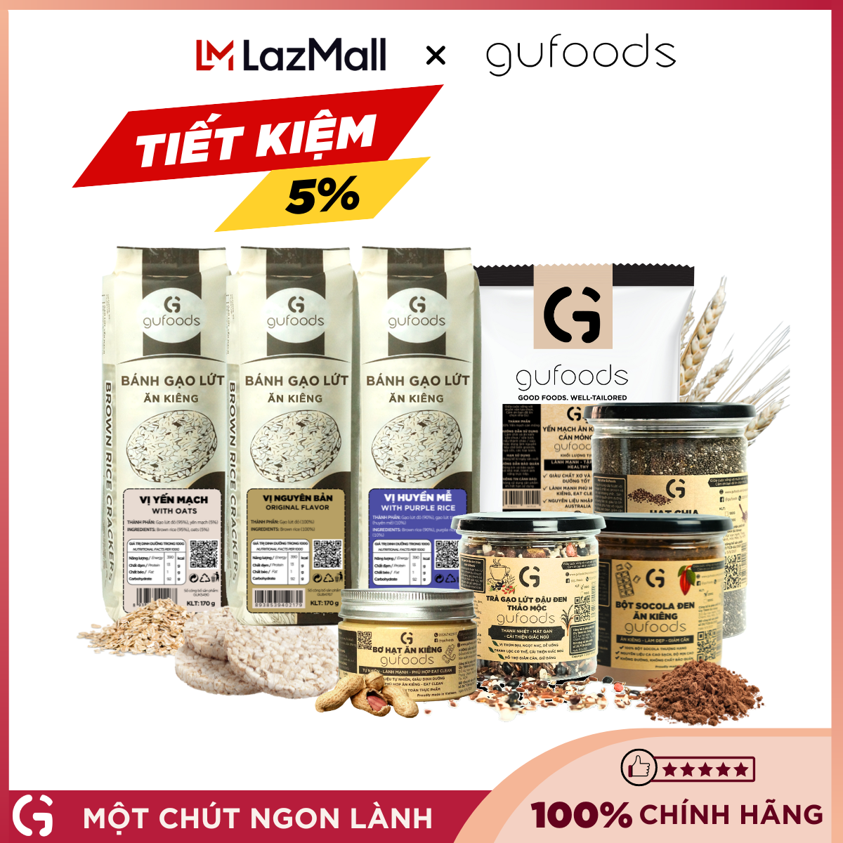 Combo Duy trì vóc dáng GUfoods - Giàu chất xơ và dinh dưỡng tốt, Hỗ trợ kiểm soát cân nặng, Phù hợp Eat clean, Ăn kiêng, Ăn uống healthy