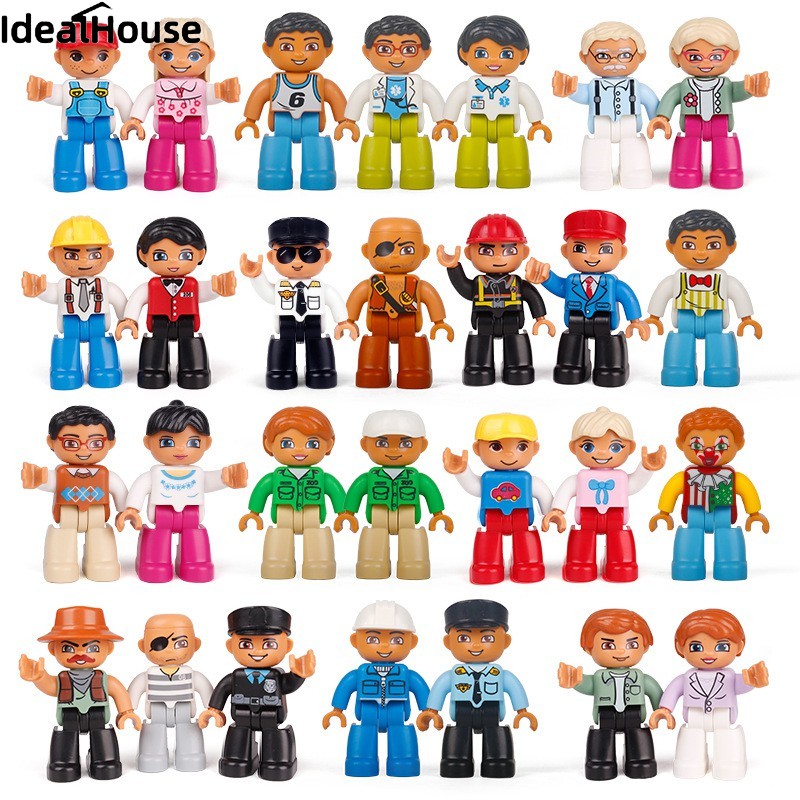 IDealHouse Fast Delivery Duplo Action Figures Family Member Police Doctor