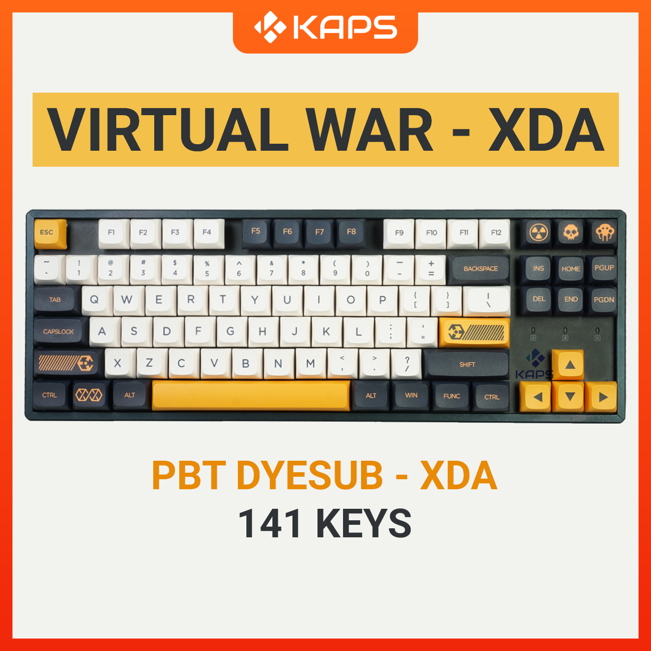 Keycap Virtual War PBT profile XDA in dyesub 141 nút cho bàn phím cơ layout 108/104/98/87/84/75/68/64/61