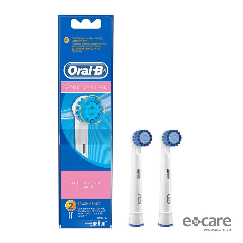 Bộ 2 đầu bàn chải thay thế Oral-B Sensitive cho răng nhạy cảm - Nhập Khẩu Úc