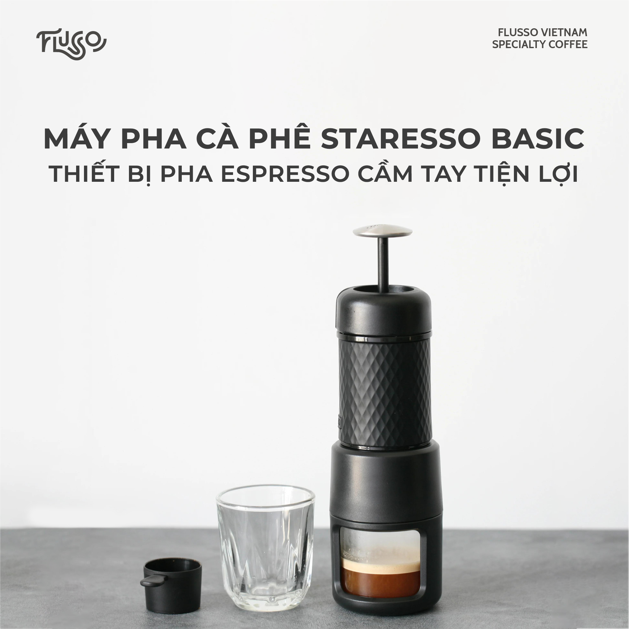 STARESSO BASIC - Thiết bị pha espresso cầm tay tiện lợi - Tặng kèm 100Gr Colombia - Phiên bản mới nhất