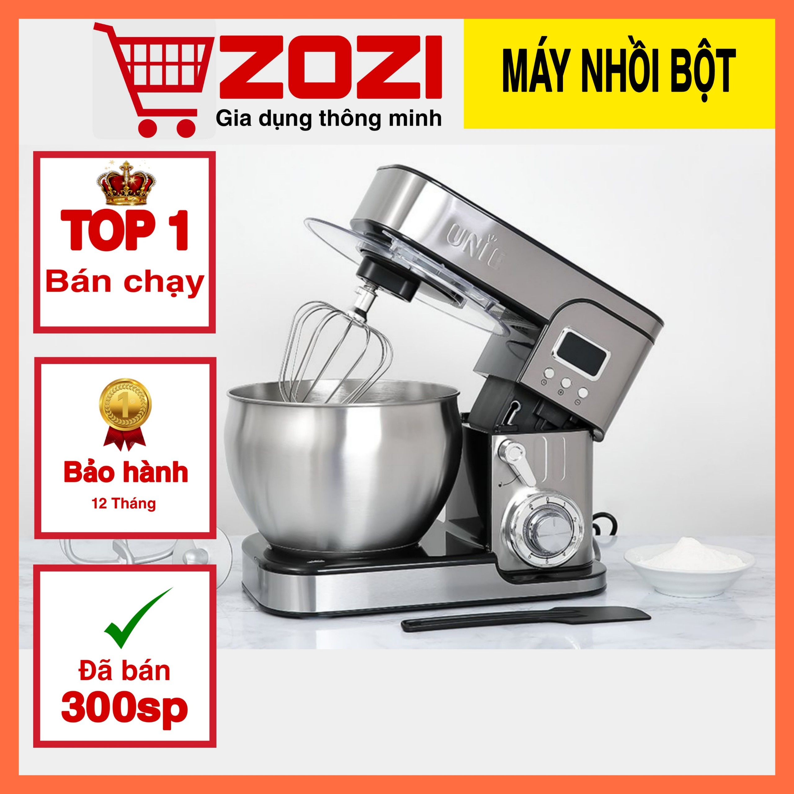 Máy nhồi bột, máy trộn bột đánh trứng đa năng unie em2 / em5 - bh 1 năm