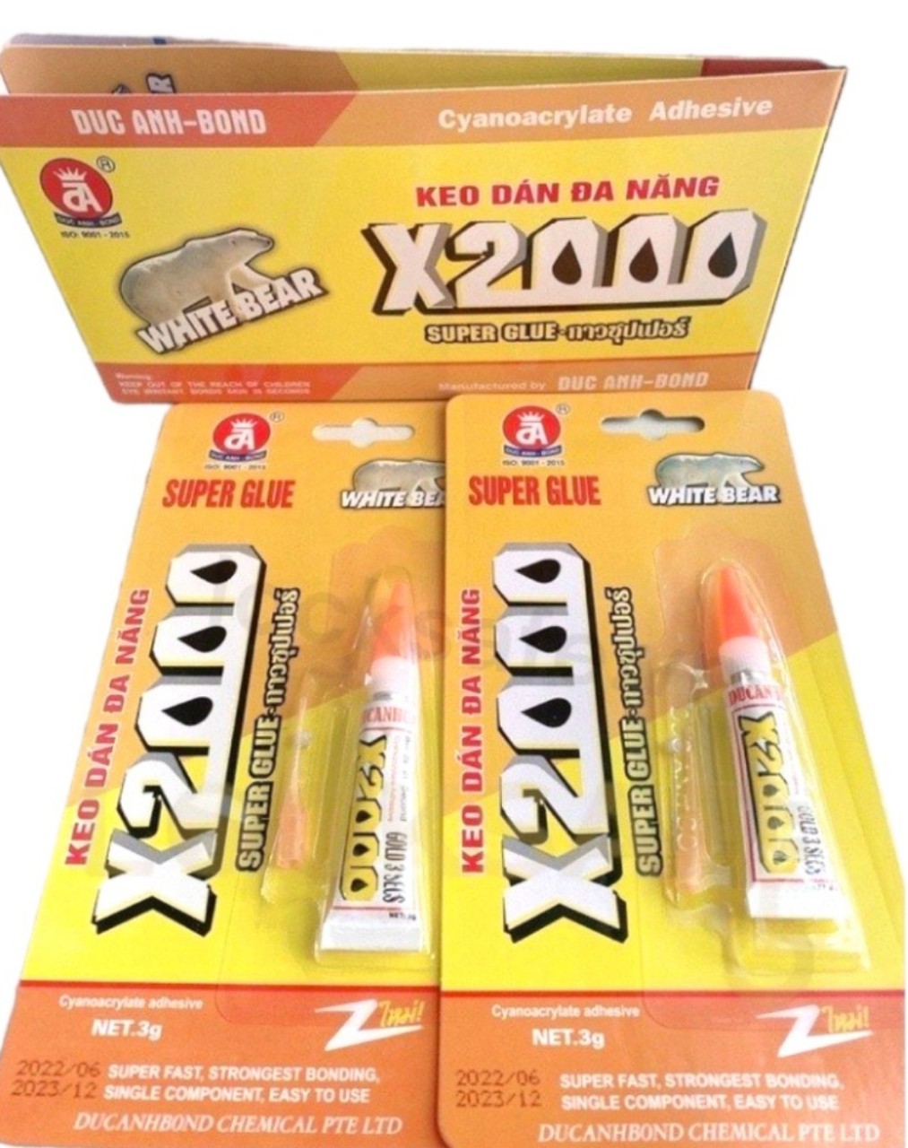 Keo x2000 , keo dán đa năng siêu dính x2000, dán gỗ, thủy tinh, kim loại, gốm sứ, nhựa - keo x2000 vĩ tiếp 3 gam chính hãng