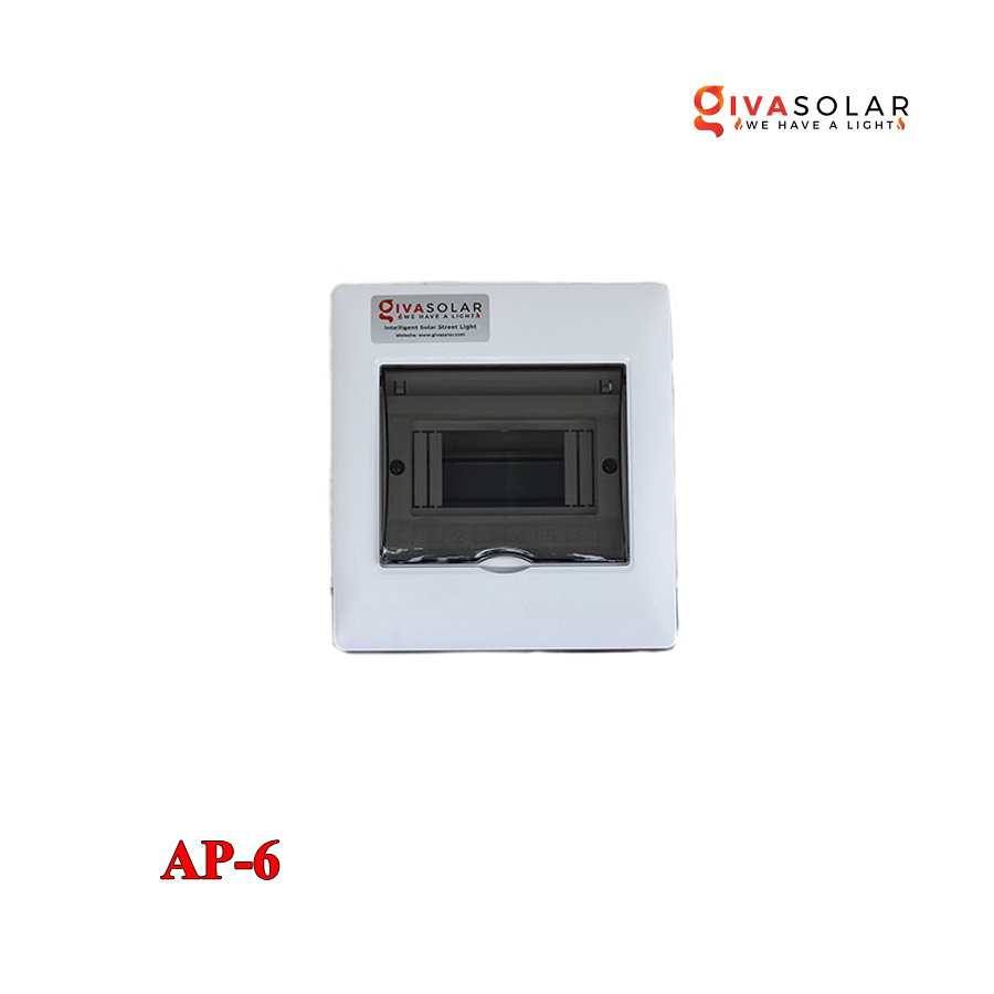 Tủ điện nhựa lắp âm, chống nước, chống bụi GIVASOLAR GV-AP-6 (6 way)