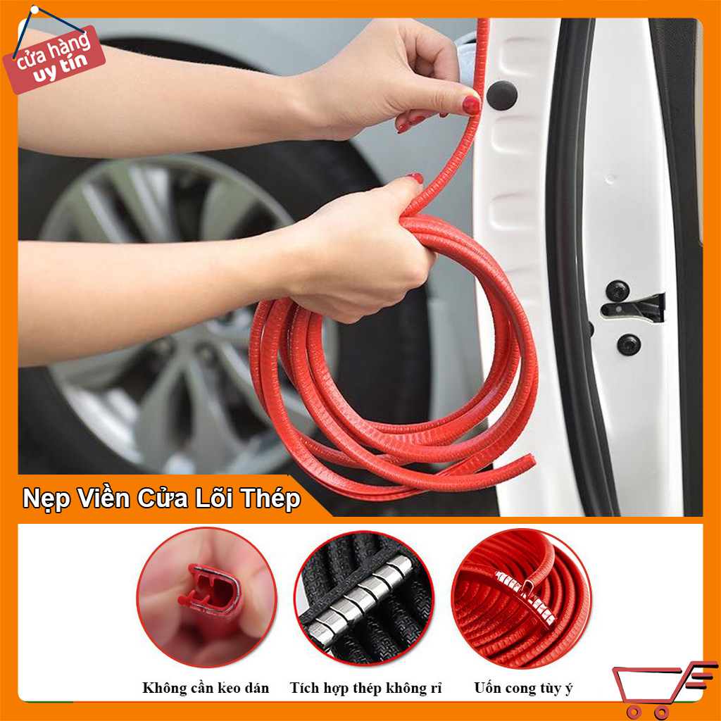 Gioăng Cao Su Chữ U Lõi Thép - Chống Va Đập Cánh Cửa Ô Tô – Cuộn 5M