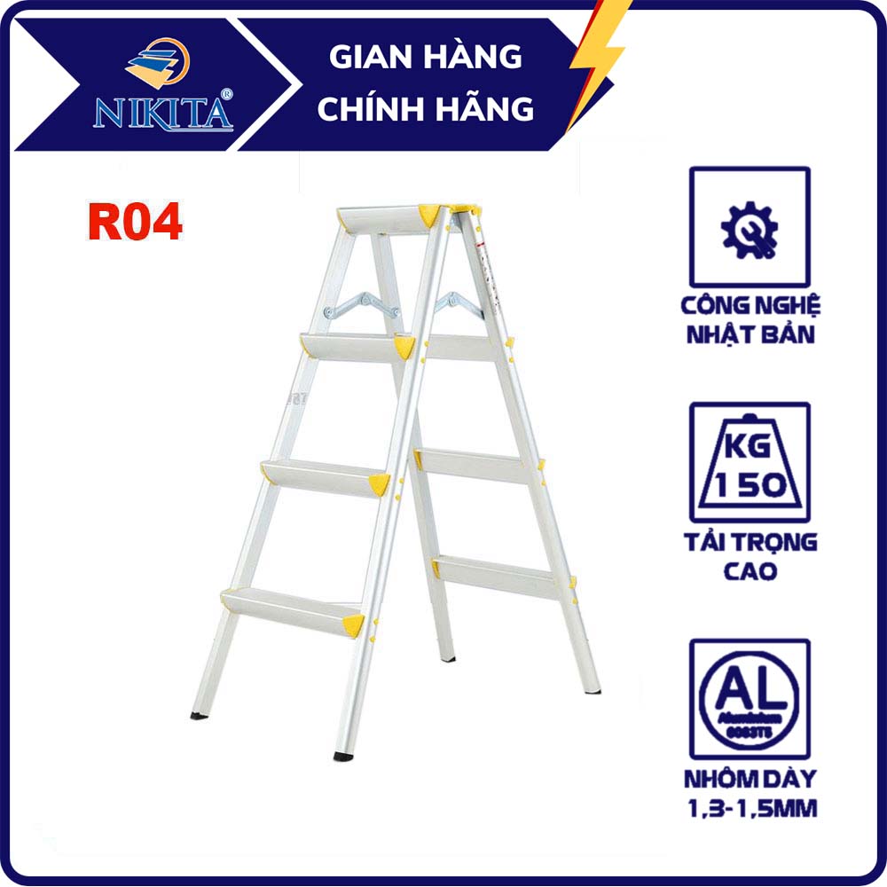 Thang nhôm gia đình 4 bậc - hàng chính hãng - nikita r04