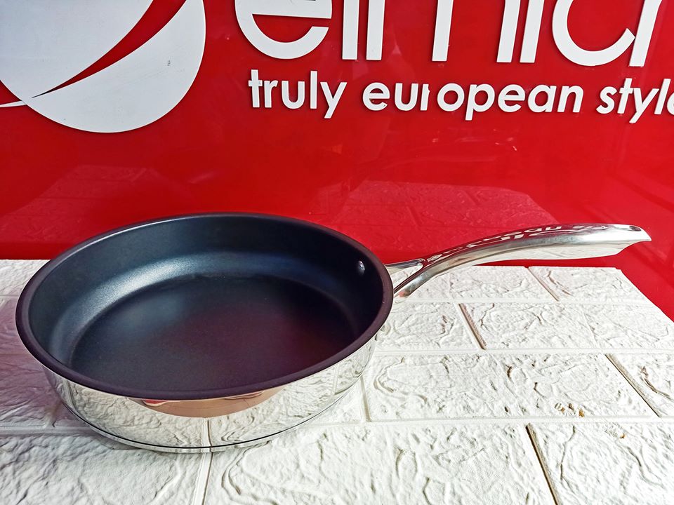 Chảo inox chống dính 3 đáy elmich maxa el3760- 16cm, el3761 -20cm, el3762- 24cm dùng cho mọi loại bếp
