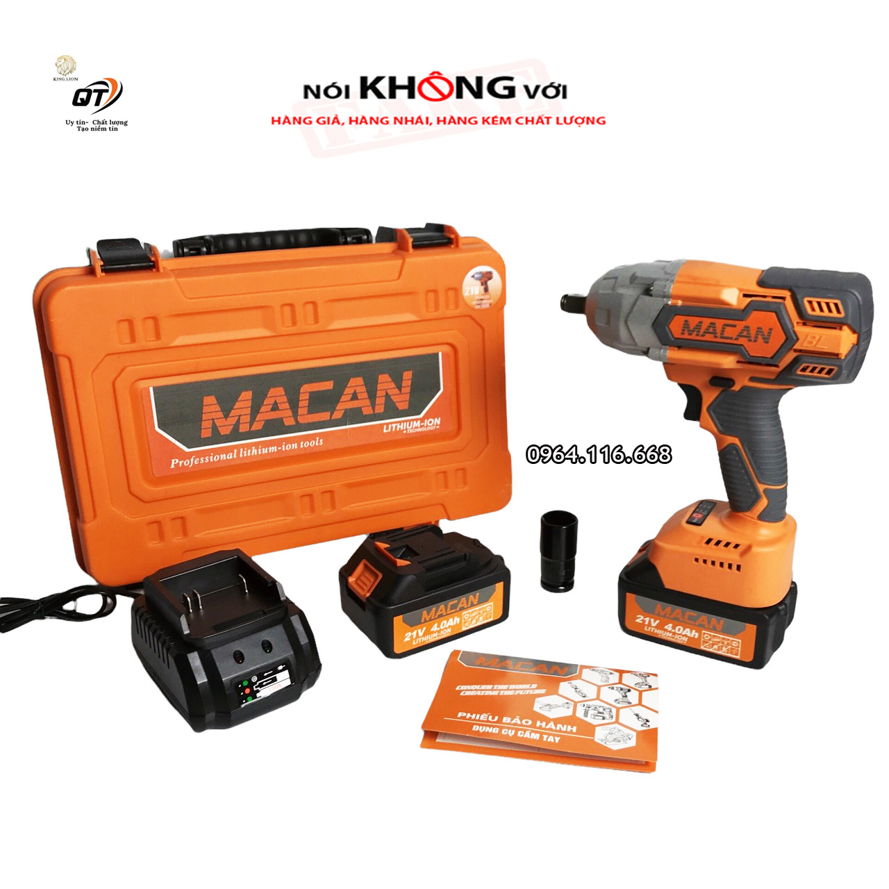 Máy siết bulong macan lực siết khủng 880nm, 2 pin, động cơ không chổi than