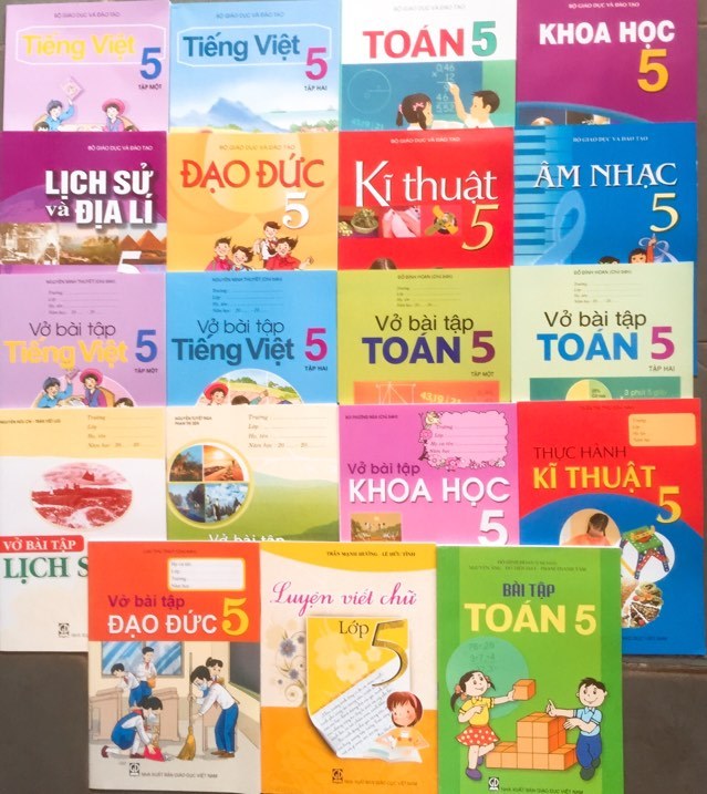 Bộ sách giáo khoa lớp 5 + Sách vở bài tập lớp 5 (19 quyển)