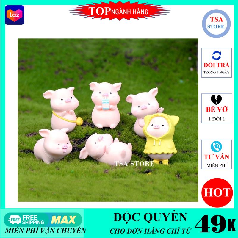 Tiểu cảnh mini Heo ngộ nghĩnh trang trí tiểu cảnh sen đá/chậu cây mini/terrarium/hồ cá/bonsai/hòn non bộ/sen đá/xương rồng TSA STORE