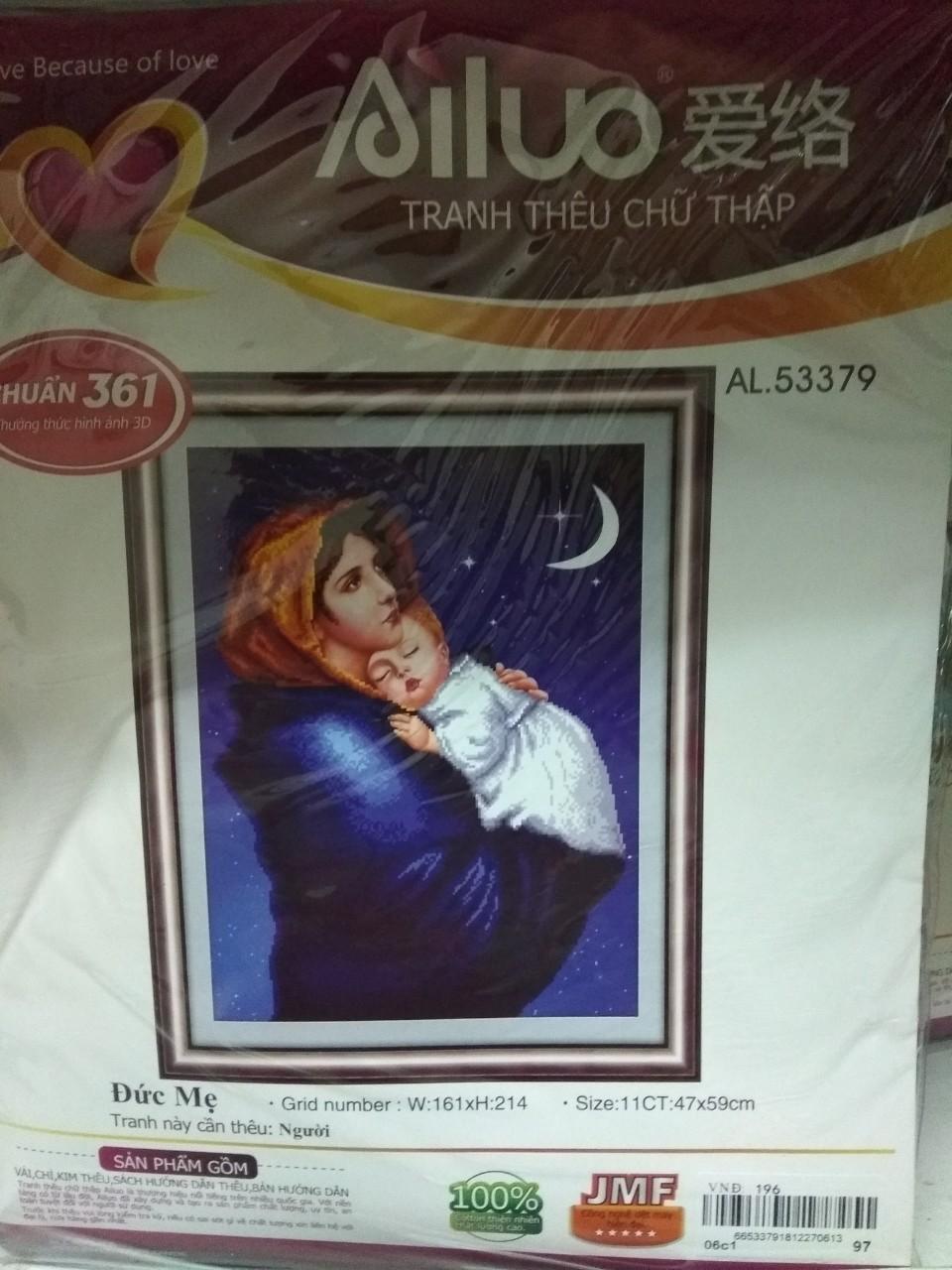 [HCM]tranh thêu chúa -đức mẹ bồng con 53379