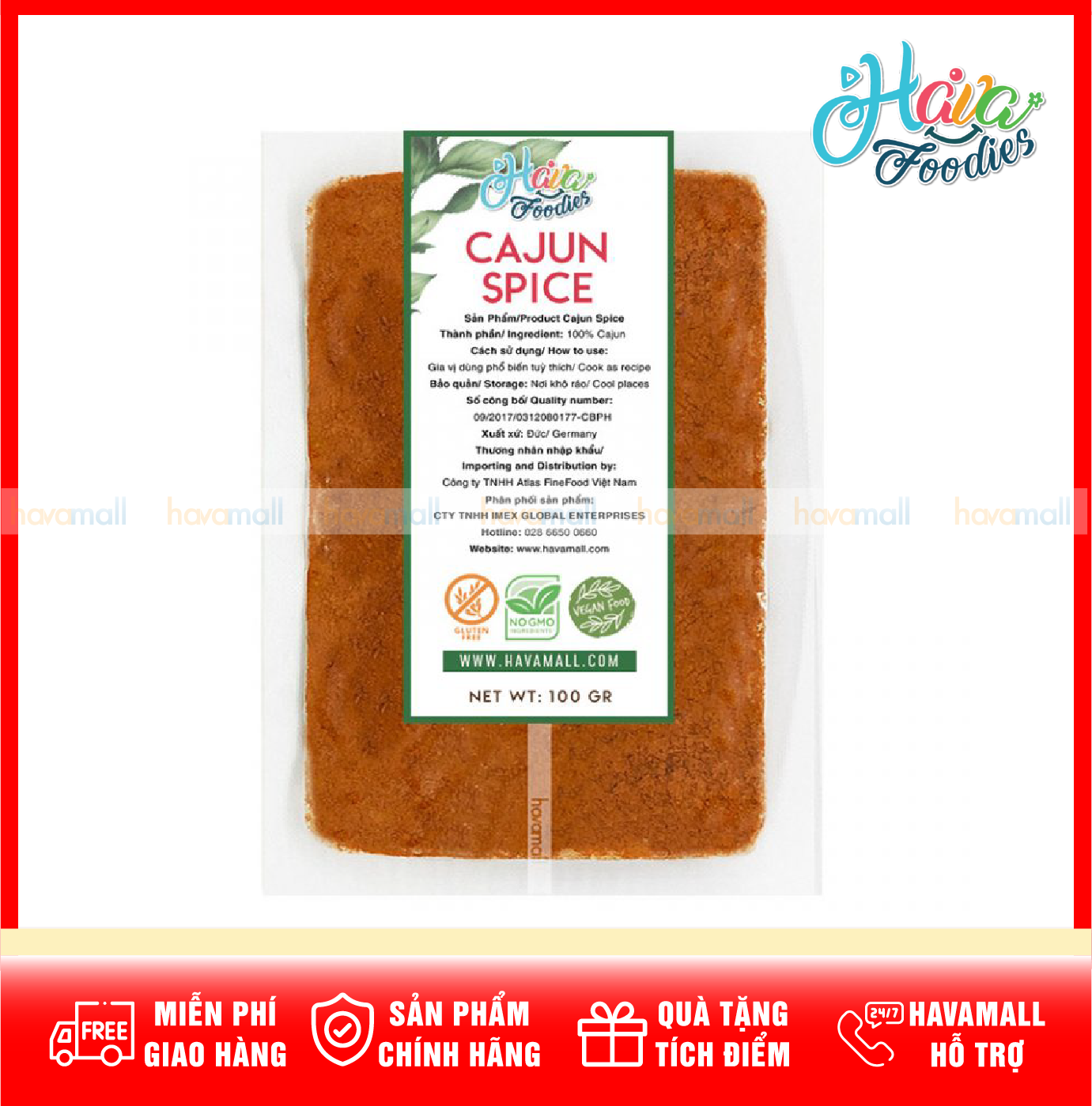 Bột Gia Vị Cajun Hava Foodies – Cajun Spice Blend Powder