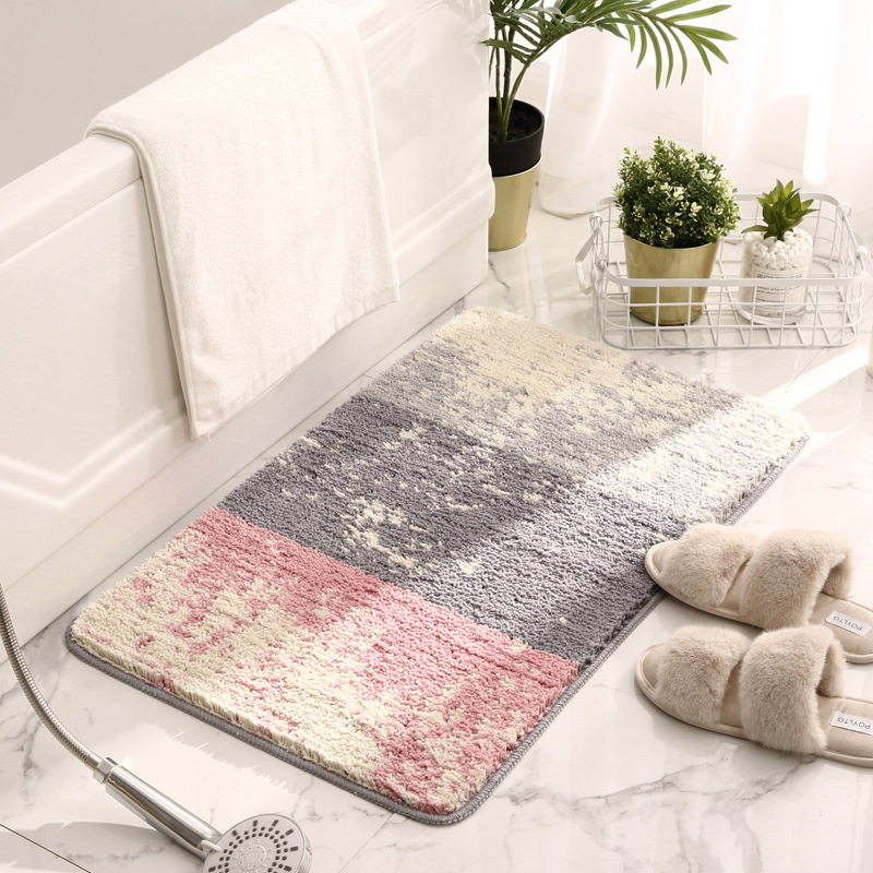 Thảm lau chân, thảm chùi chân nhà tắm 60x40cm sợi cotton thấm nước chống trơn trượt siêu bền