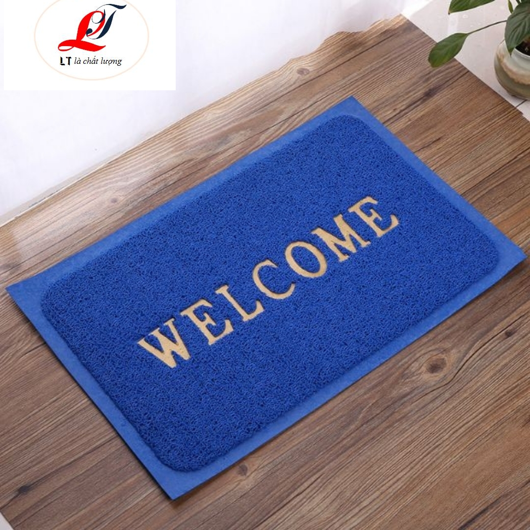 thảm nhựa rối welcome gia đình, thảm cơ quan, thảm nhà hàng50*70cm