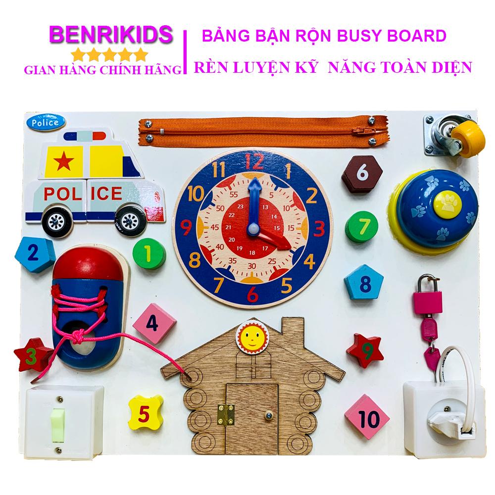 Đồ Chơi Giáo Dục Benrikids, Bảng Bận Rộn BR02 Busy Board Toys Cho Bé Từ 2 Đến 5 Tuổi Phát Triển Những Kỹ Nằng Tự Lập Sớm