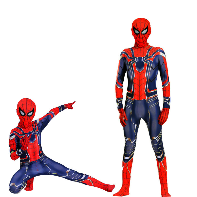 HomeSik Iron Spiderman Costume，Superhero Spider Man Halloween Cosplay Suit for Kids/Adult 3D Style