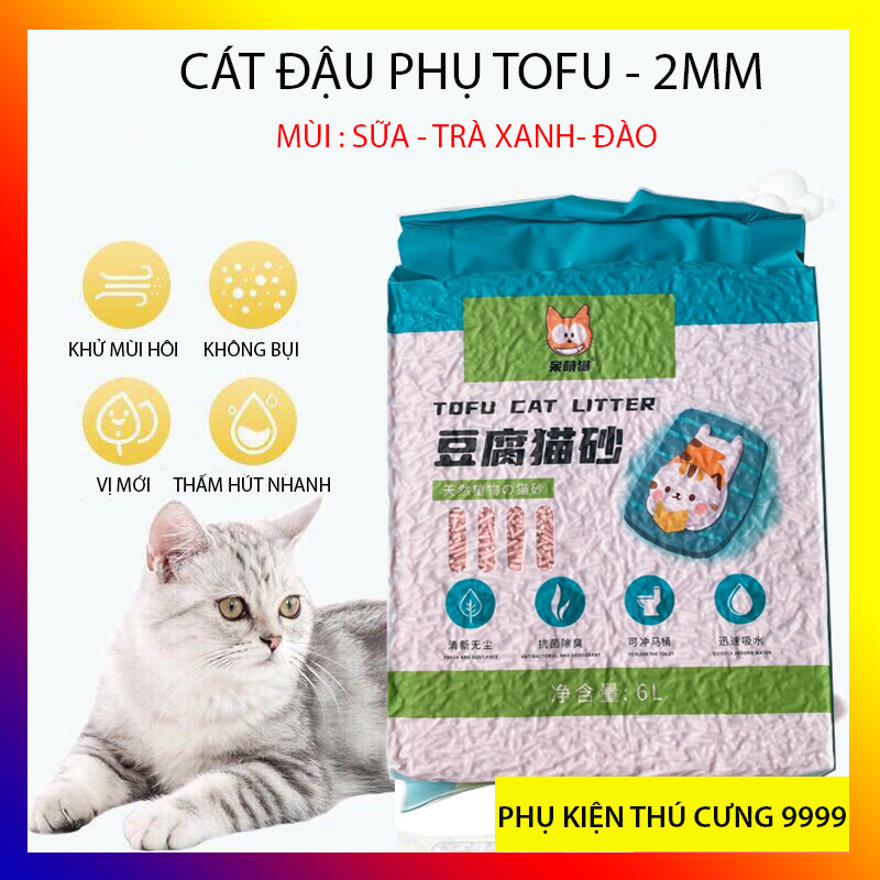 Cát vệ sinh cho mèo đậu nành hữu cơ - Trà xanh, Cát vón cục khử mùi tốt không bụi không gây ảnh hưởng đến sức khỏe bé mèo