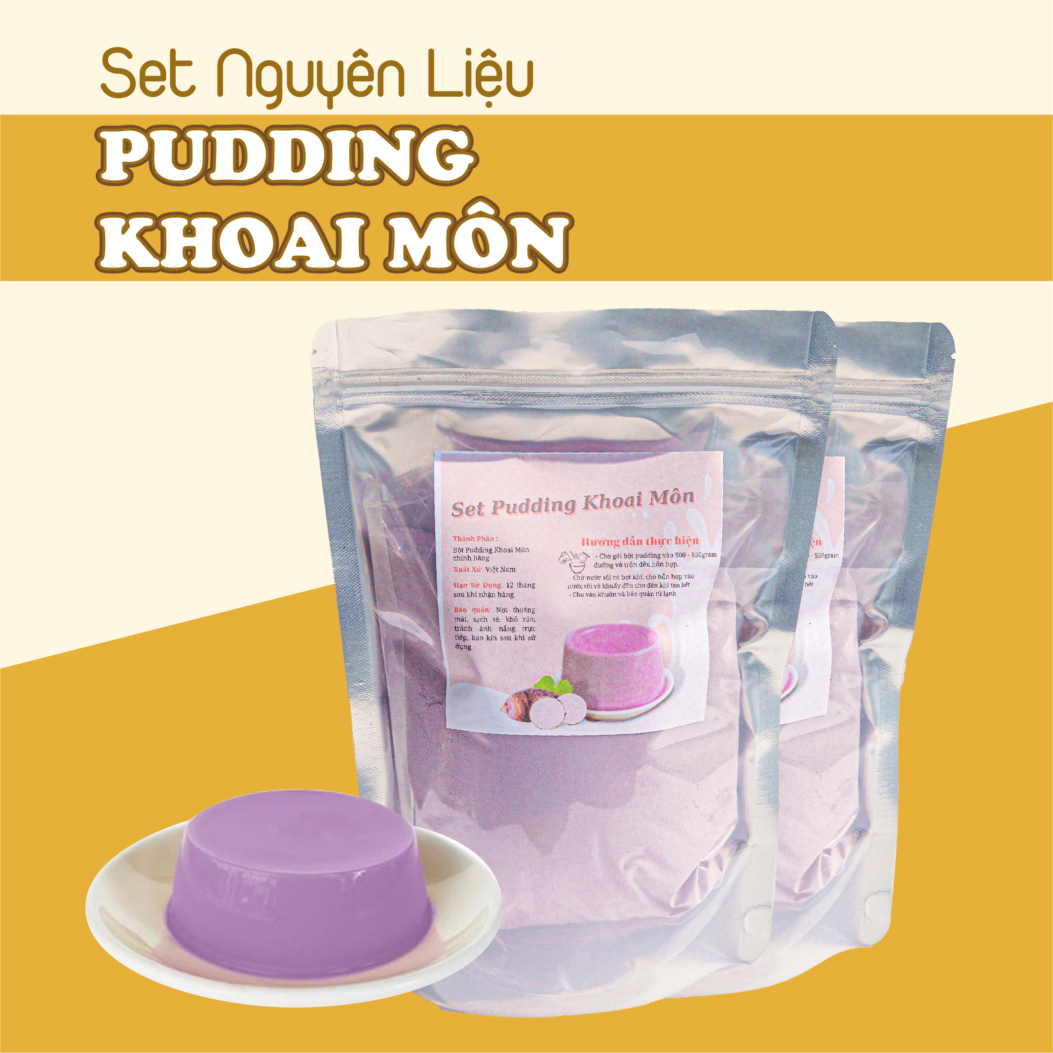 Pudding Khoai Môn Nguyên Liệu Tự Pha Trà Sữa Ngon Chuẩn Vị Trà Sữa Nọng Bếp Cute Official