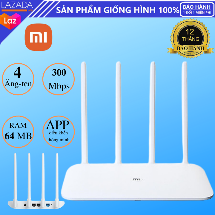 BỘ PHÁT WIFI XIAOMI ,Bộ Phát Wifi Router Xiaomi 4A Quốc Tế Tiếng Anh - 4 Râu - 4 Râu Giúp Nâng Cao Hiệu Suất - Bộ Nhớ Lớn Kết Nối Nhiều Thiết Bị - Kết Nối Mi APP Thuận Tiện Sử Dụng - RAM Lên Đến 64MB