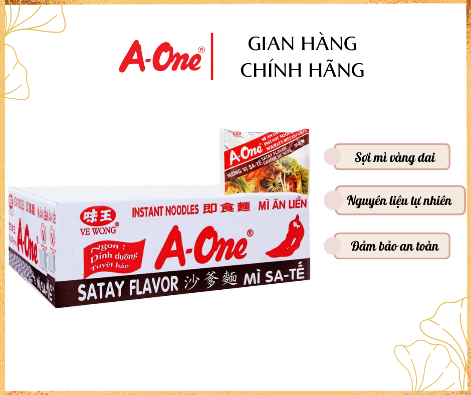 A-One Instant Noodles 85g Satay Flavor 30 bags box