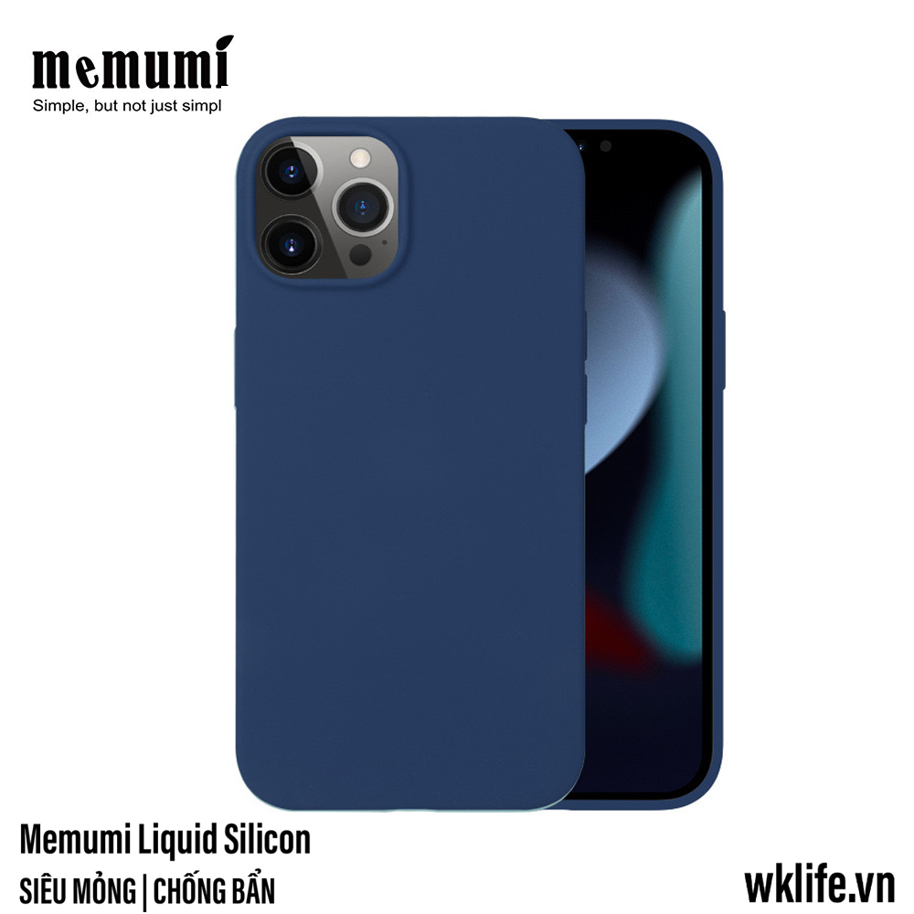 Ốp iphone 12 / 13 pro max memumi liquid silicone siêu mỏng chống bẩn chống bám vân tay