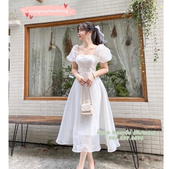 Váy Trắng Tiểu Thư Sang Chảnh