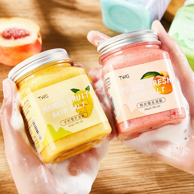 [HCM] Muối tắm tẩy tế bào 400g da chết sạch mịn giúp da trắng sáng hoa quả Hesede