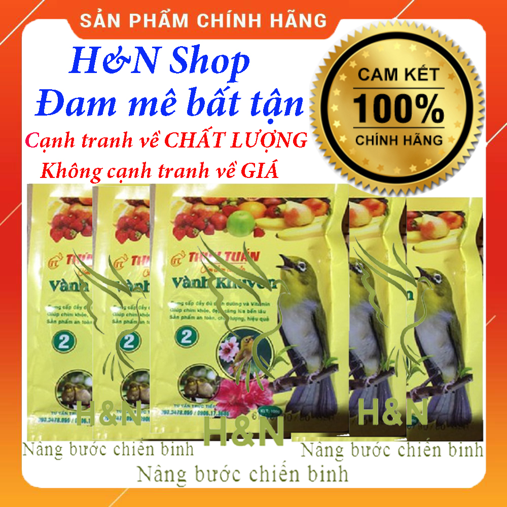 5 gói cám khuyên thuý tuấn số 2 - cam kết hàng chính hãng - đóng gói 100gr - cám chim h&n