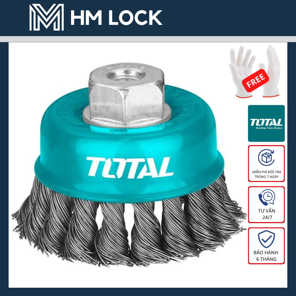 Chén cước thép xoắn size 75, 100, 125mm total - hàng chính hãng - hm lock