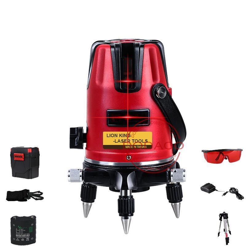 Máy đo bằng laser máy cân mực laser 5 tia đỏ LIONKING đủ phụ kiện chân máy và vỏ hộp màu (ngẫu nhiên)