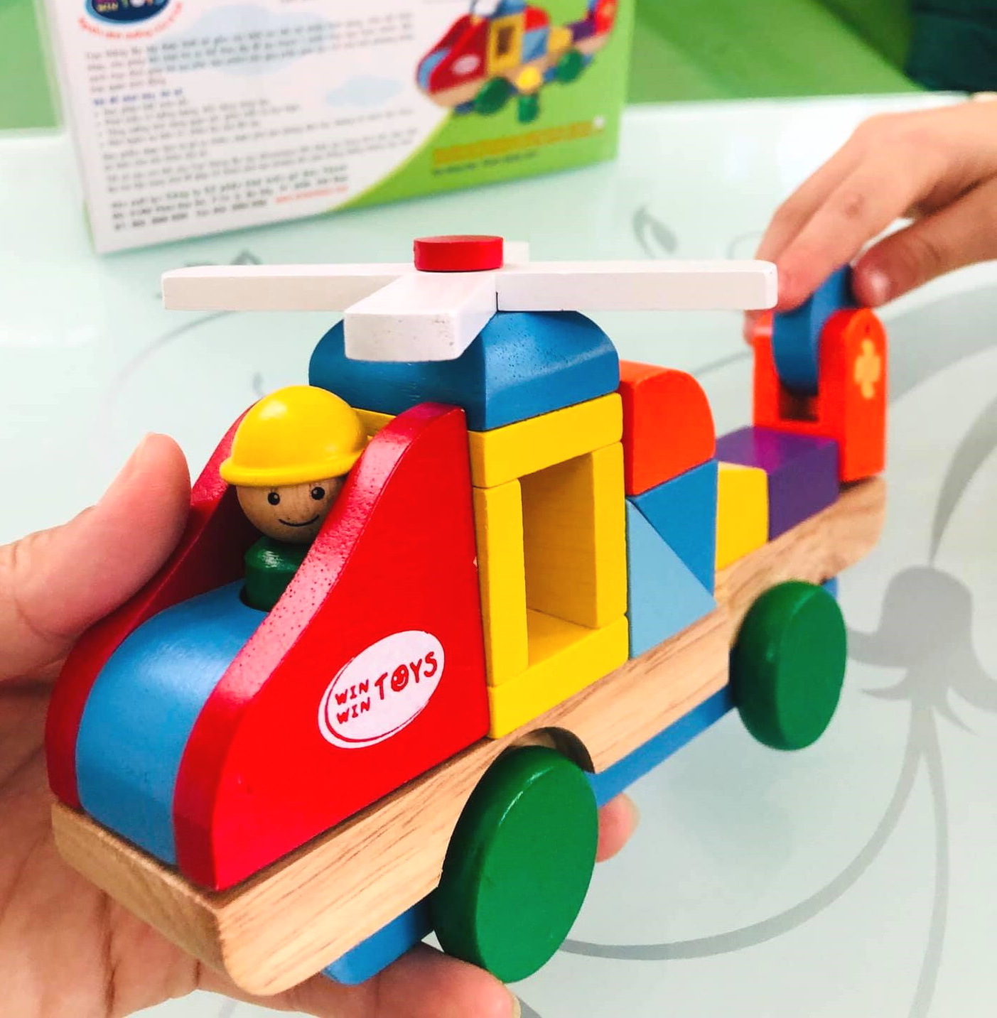 Bộ đồ chơi lắp ráp cho bé | Đồ chơi mô hình máy bay trực thăng bằng gỗ Việt nam | Máy bay mô hình gỗ lắp ráp