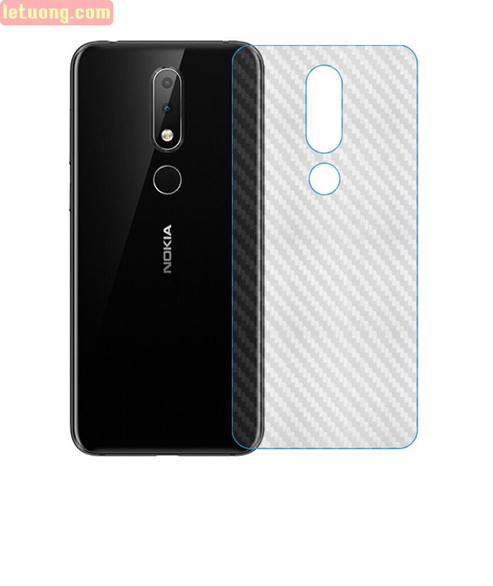 Bộ 3 tấm dán lưng mặt sau vân Carbon 3D trong suốt cho điện thoại Nokia X6 , Nokia 6.1 Plus