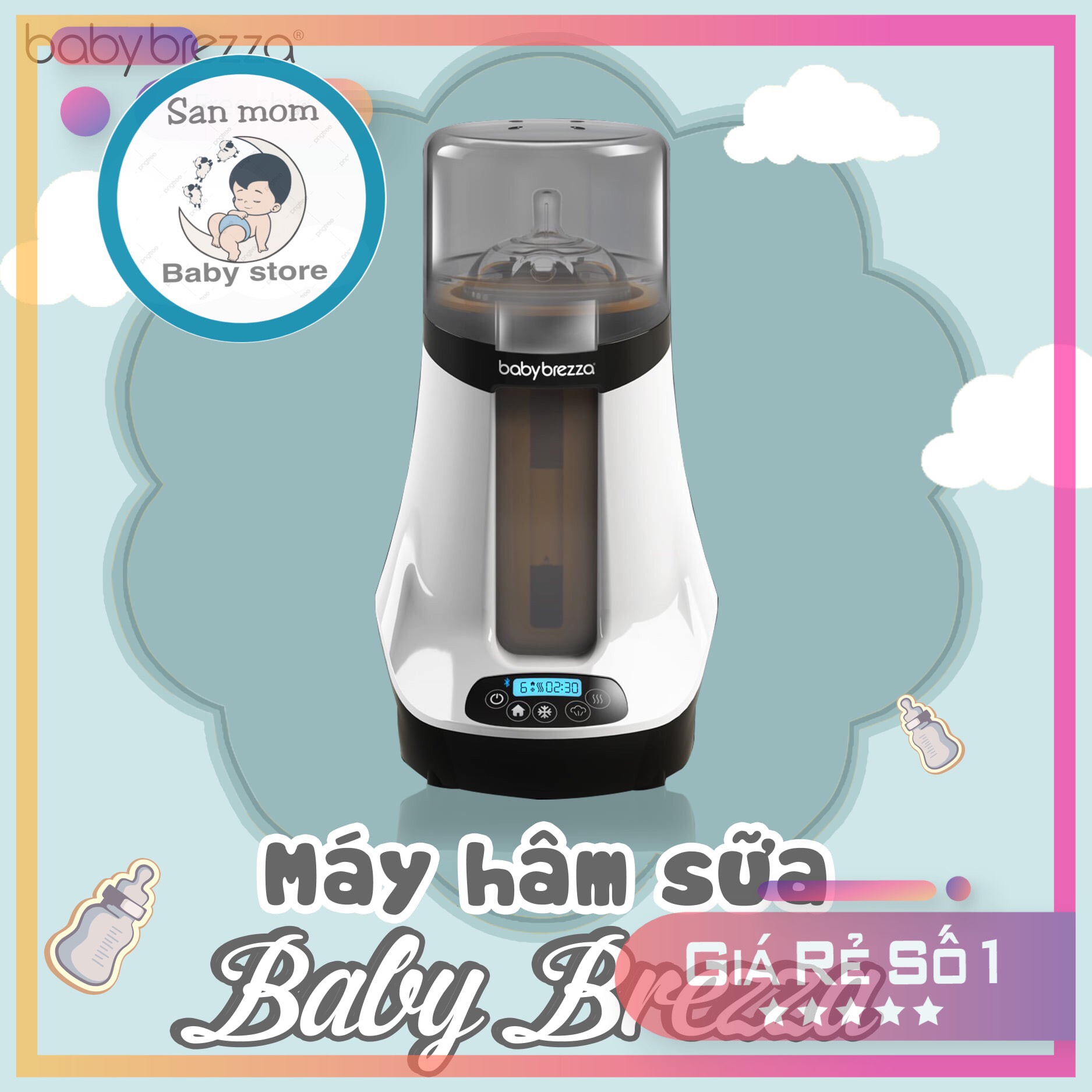 Máy Hâm Sữa Mẹ BABY BREZZA, Hàng Nhập Khẩu Mỹ, Giấy Tờ, Tem Chống Hàng Giả, Bảo Hành Điện Tử, An Toàn, 2 Chế Độ Hâm Sữa