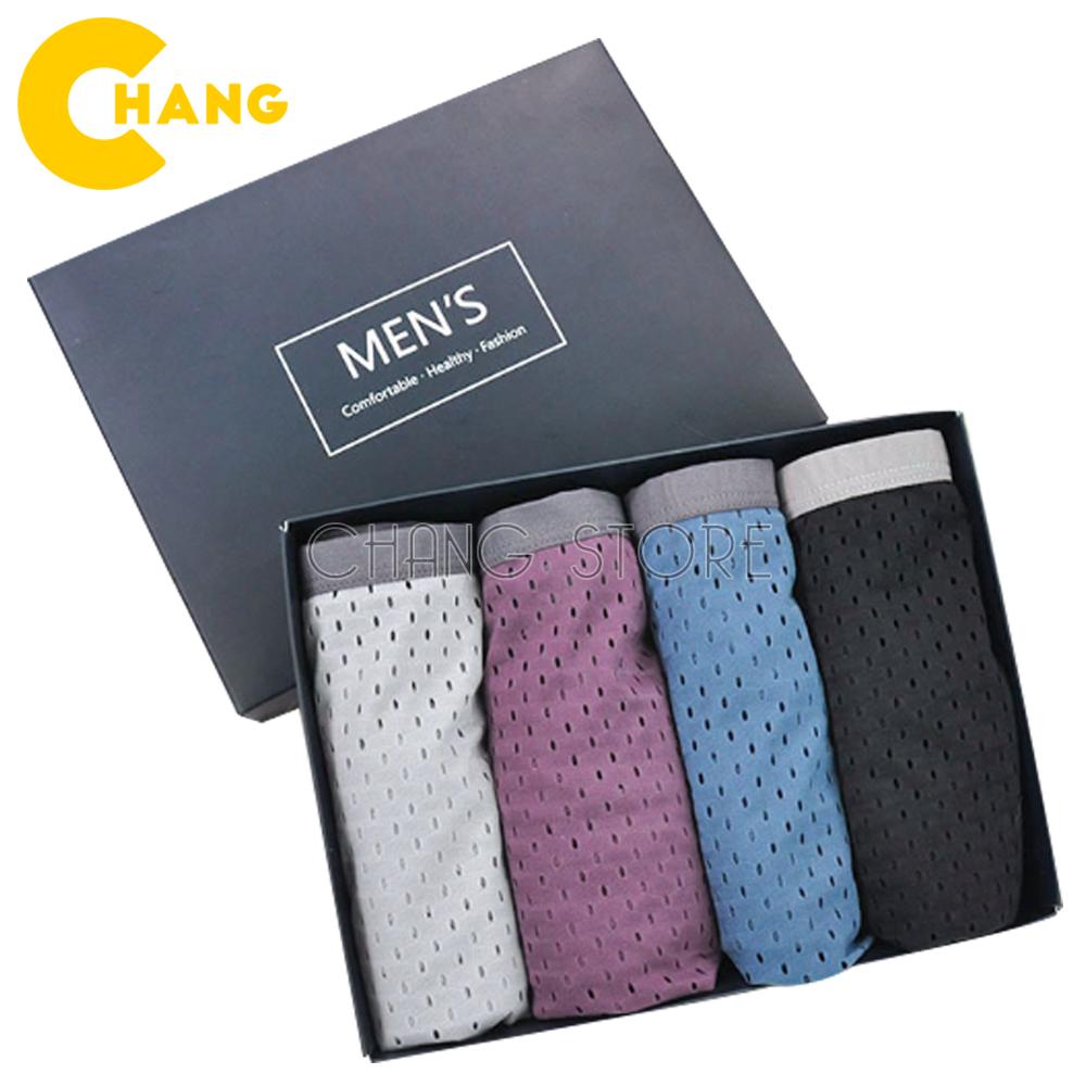 Hộp quần lót thông hơi nam men's - có lỗ thông hơi, co giãn 4 chiều, quần xịp men