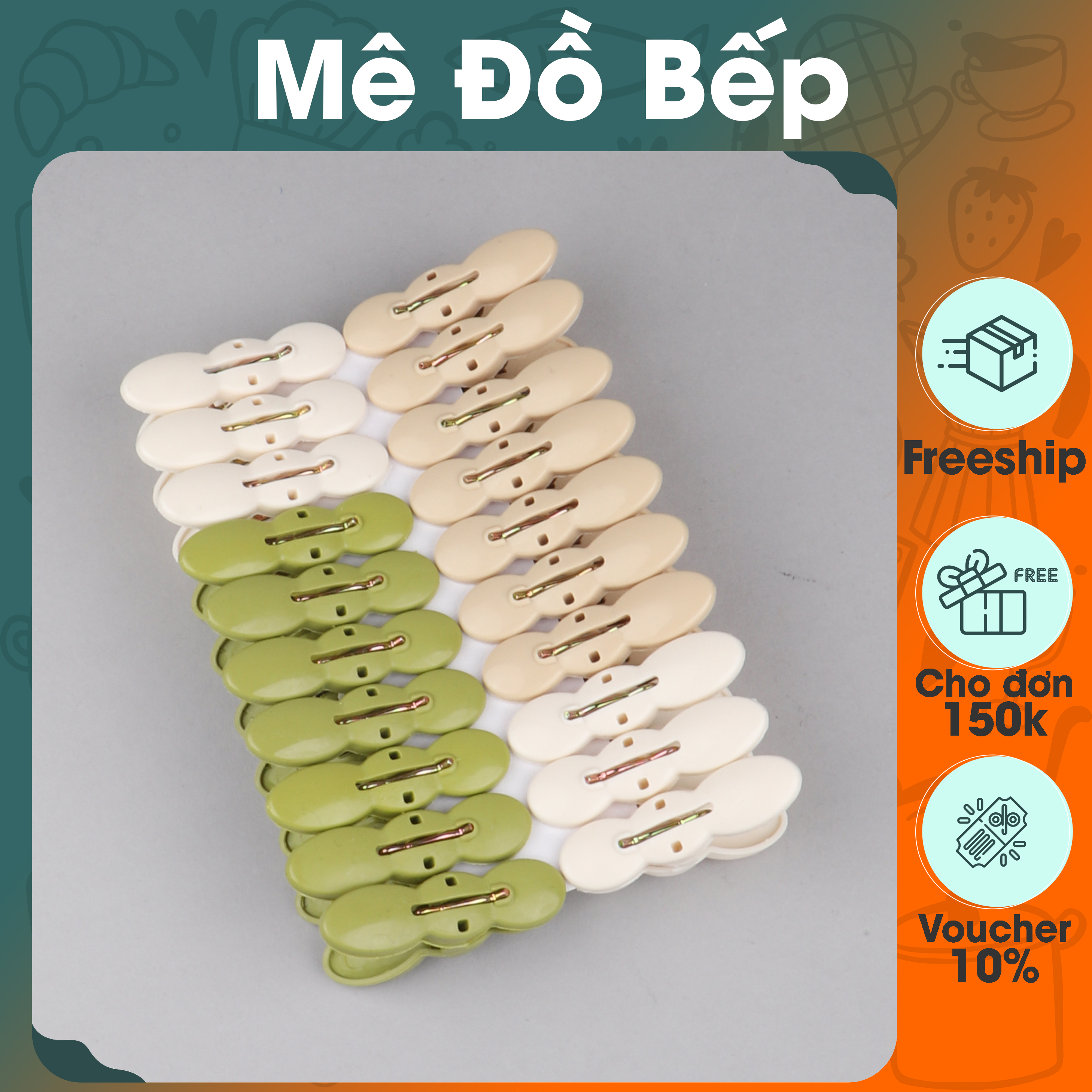 Bộ 20 kẹp quần áo nhựa Bam House siêu dễ thương cao cấp KQA01 – BamBam Store