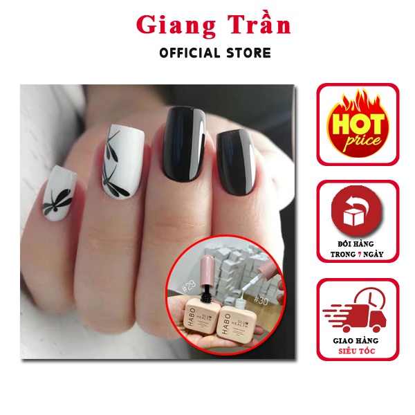 Sơn gel trắng đen đậm đặc và mướt, màu sơn móng tay quốc dân thợ nail nào cũng cần