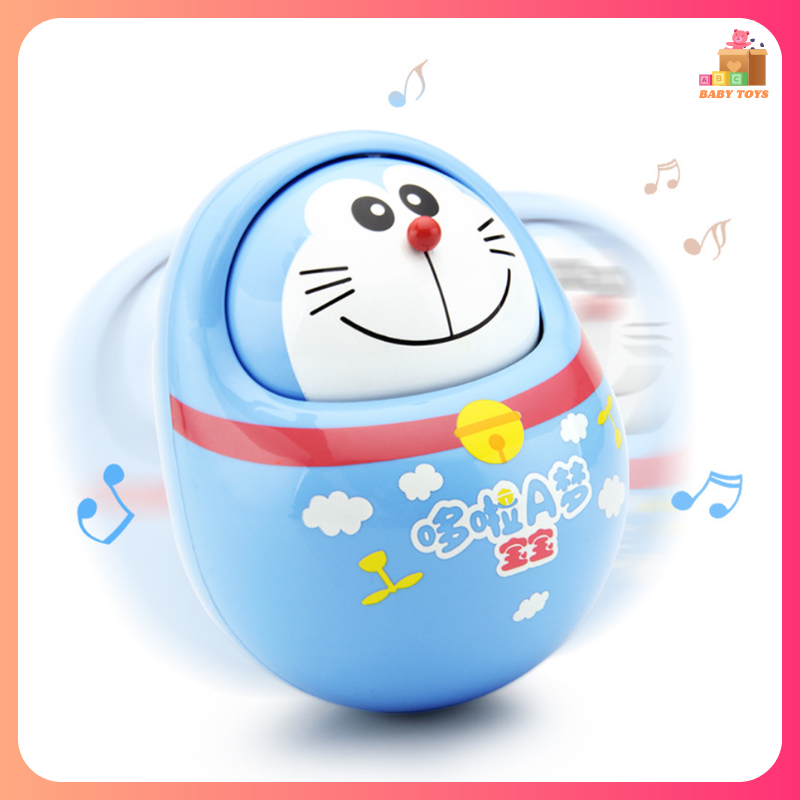 Lật đật đồ chơi chú mèo máy doremon dễ thương, đồ chơi cho bé gái lật đật doraemon phát nhạc vui nhộn