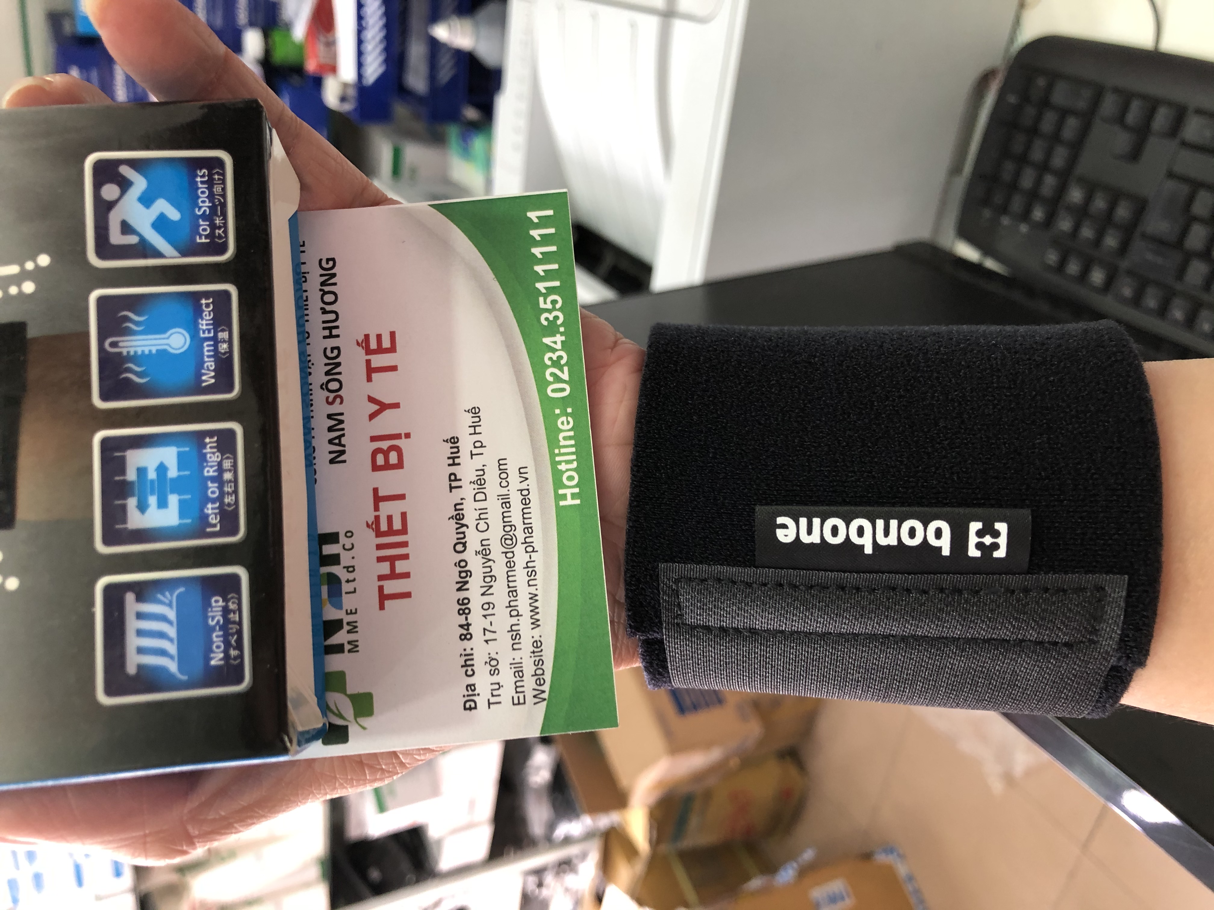 Đai hỗ trợ cổ tay Nhật Bản Bonbone free size Đai nẹp cổ tay Bonbone Standard Wrist Supporter - Made in Japan