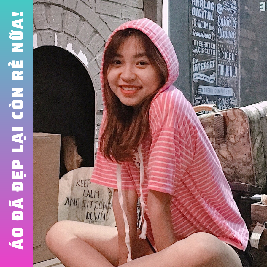 Áo Croptop nữ cute , có thể mặc thành áo cặp bạn thân, chất thun cotton 100% cao cấp - freesize dưới 48KG