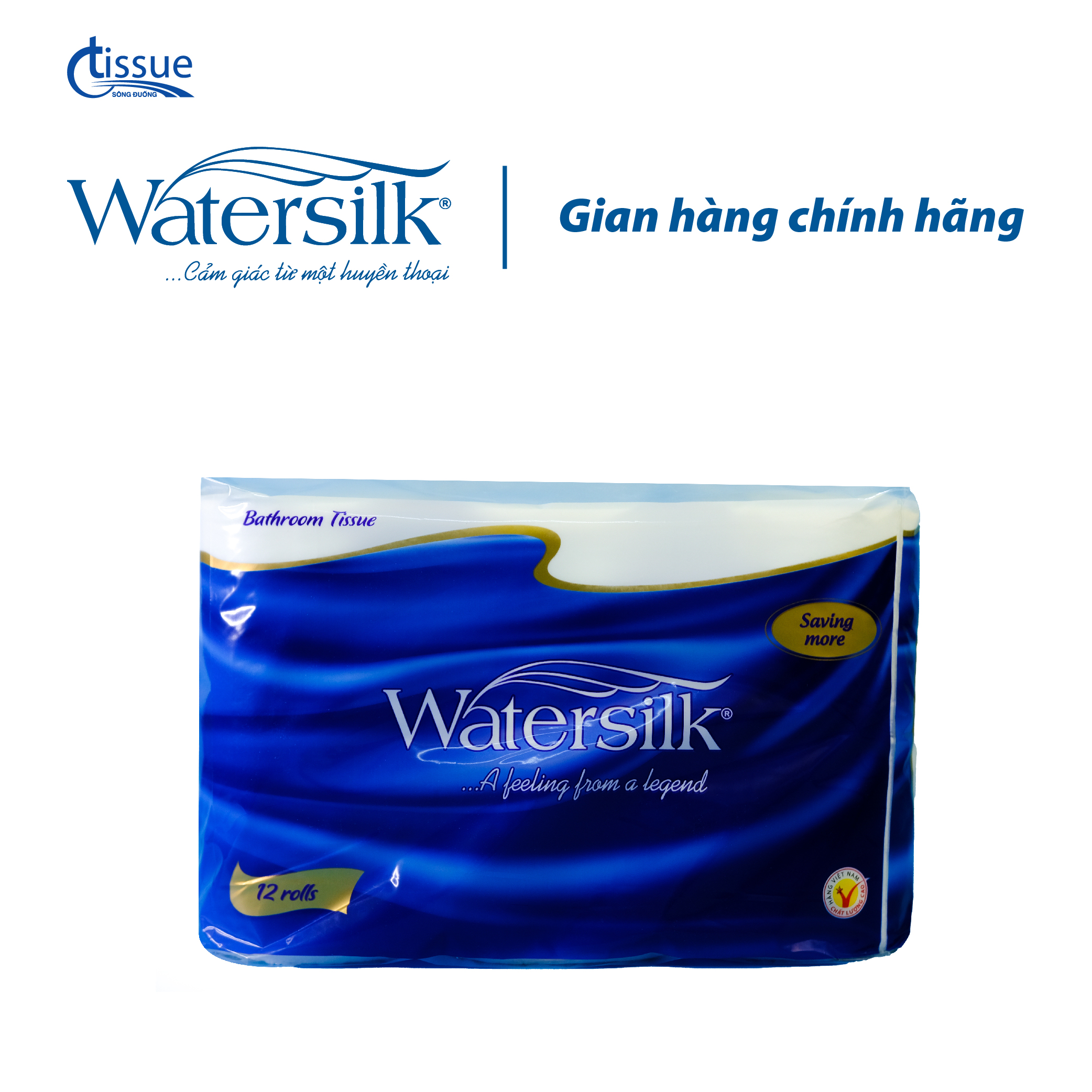 Giấy vệ sinh watersilk 12 cuộn không lõi, giấy vệ sinh cao cấp, an toàn cho mọi nhà