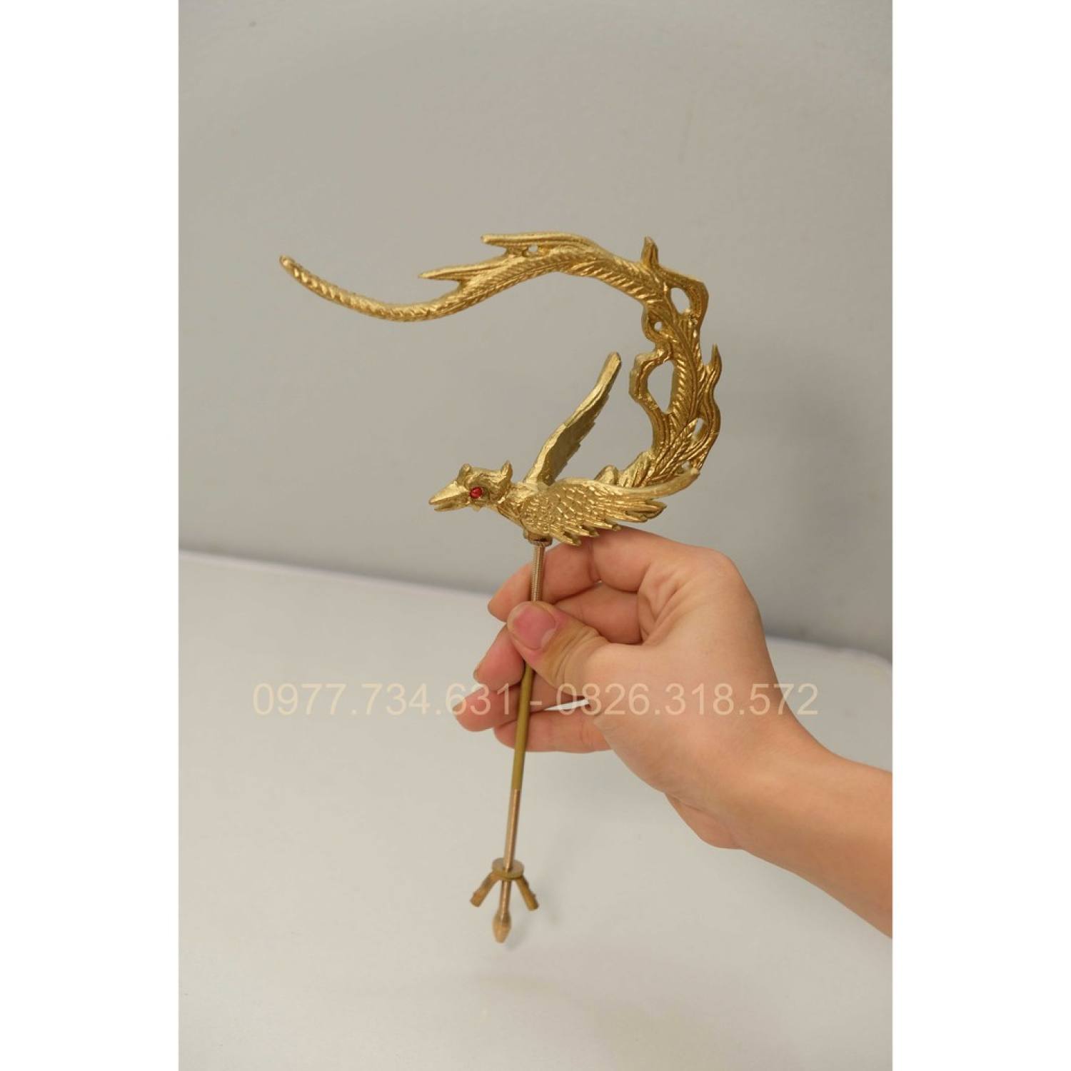 Móc phượng đồng lồng chim chào mào tặng kèm 3 nẹp đồng