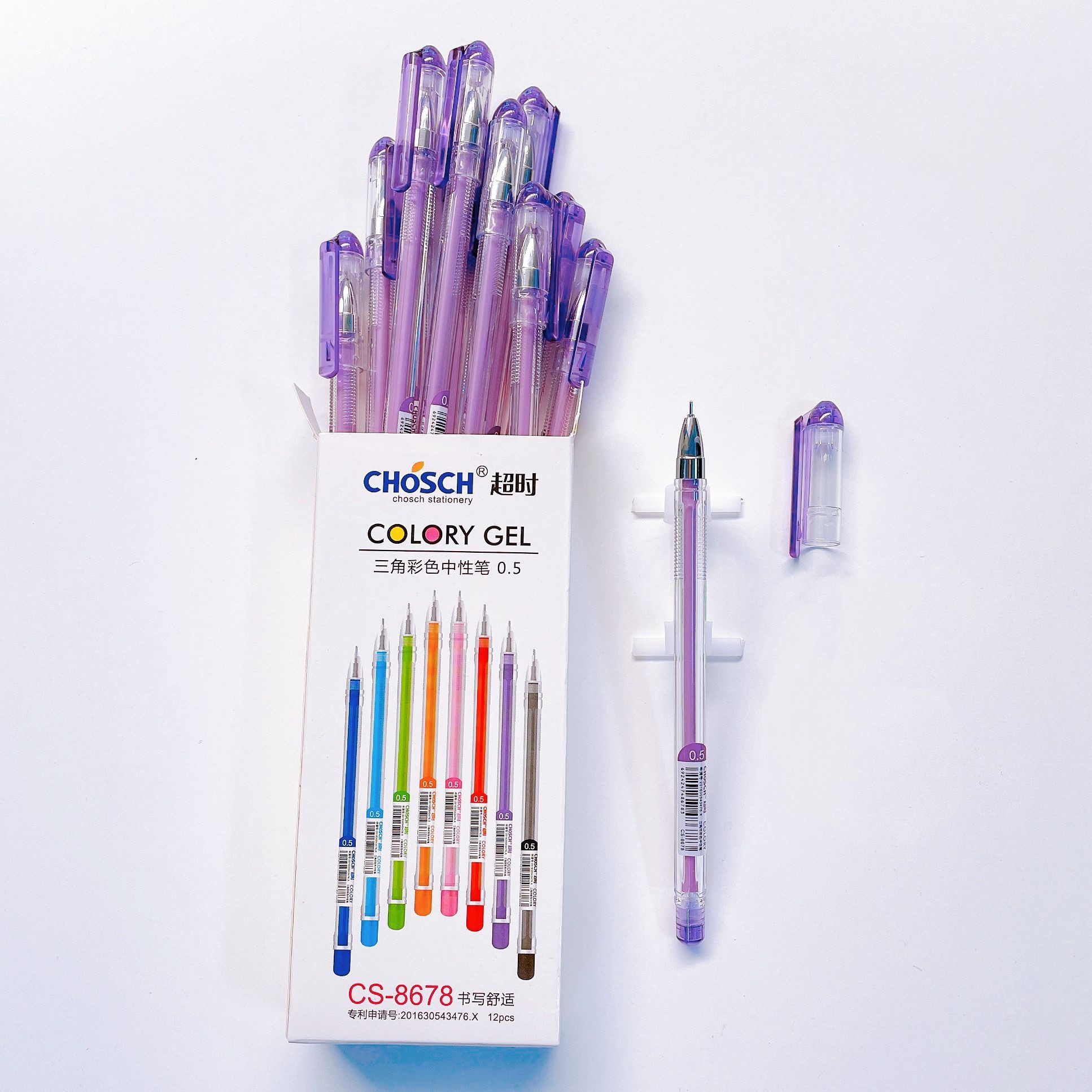 Hộp 12 cây bút viết gel nước chosch colory gel cs-8678 / cs 8678 / cs8678 ngòi 0.5mm