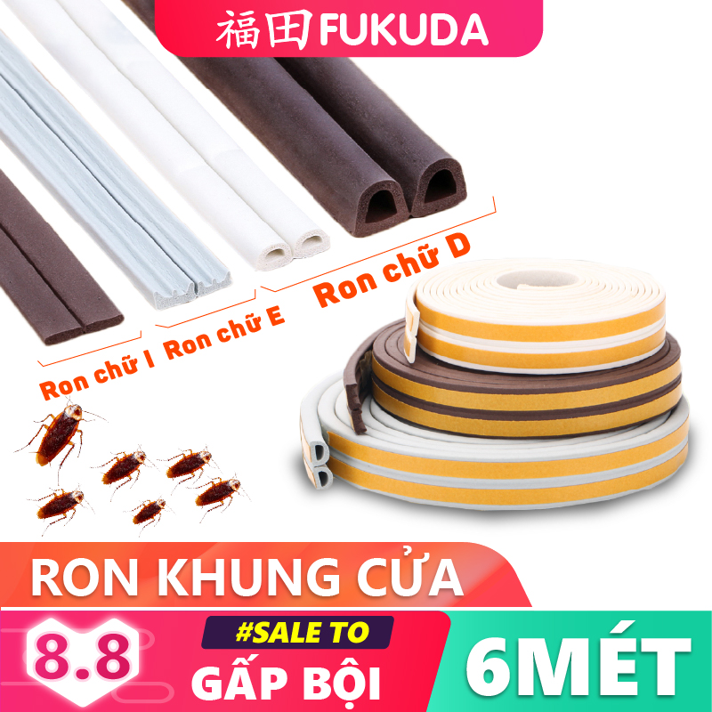 6 Mét Ron khung cửa chống va đập, chống côn trùng, chống tiếng ồn FUKUDA Gioăng khung cửa chặn khe hở