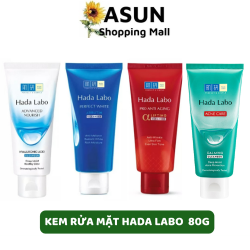 Kem rửa mặt hada labo dưỡng ẩm, sáng da, ngừa lão hóa 80g nhật bản