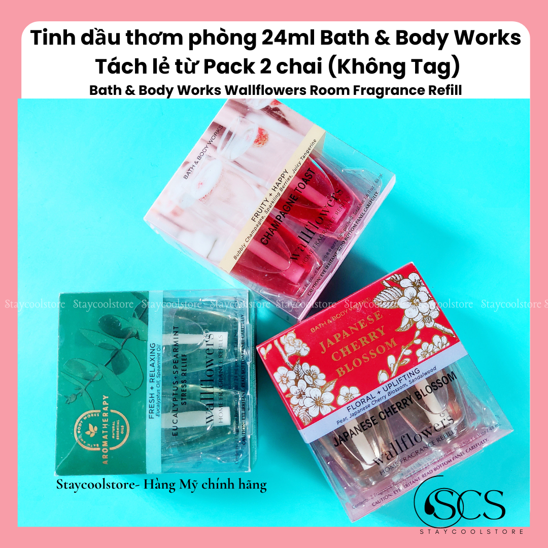 Tách lẻ 1 chai tinh dầu thơm phòng từ pack 2 chai Bath & Body Works Wallflowers 24ml Bath & Body Works
