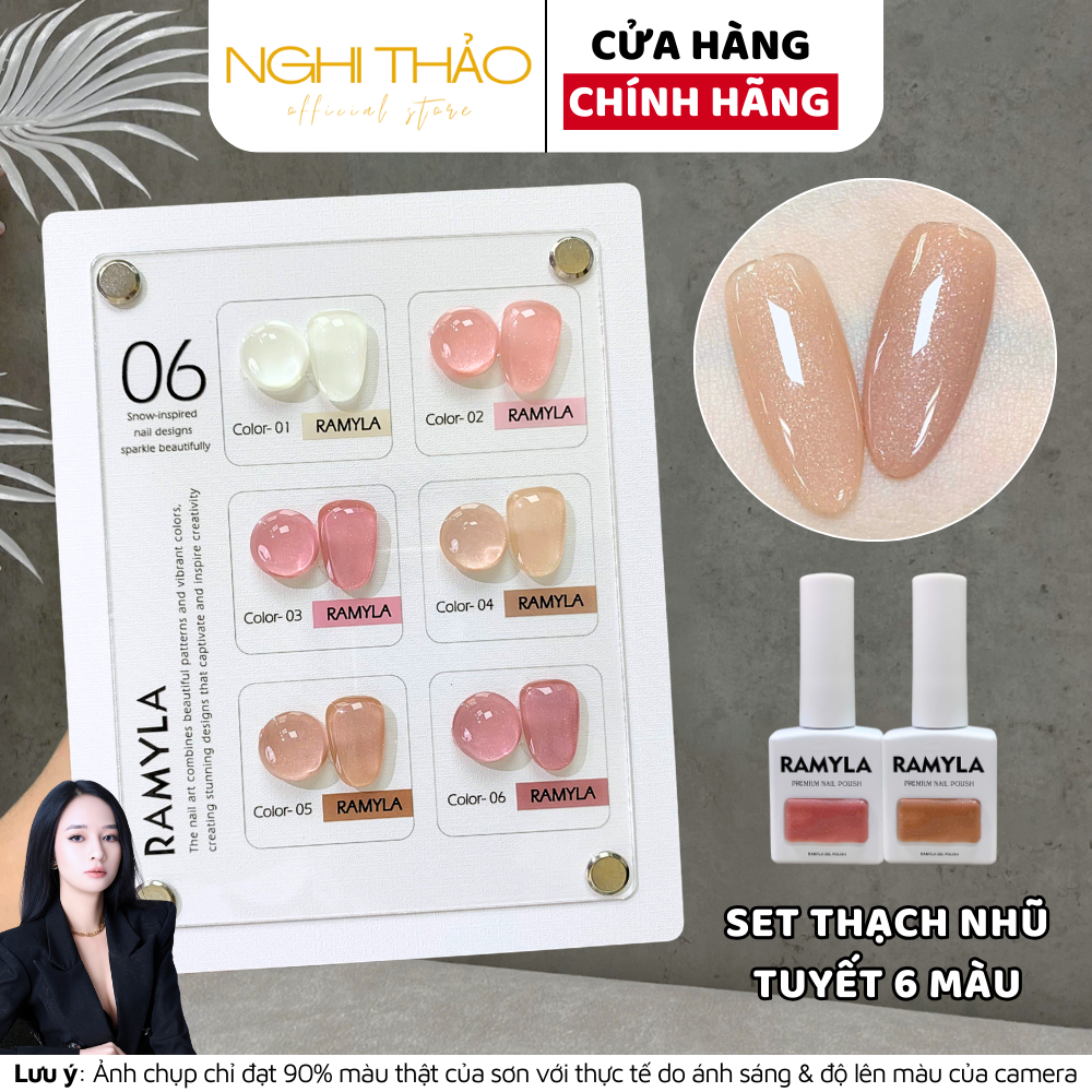 Set sơn gel thạch nhũ tuyết RAMYLA 6 màu Nghi Thảo