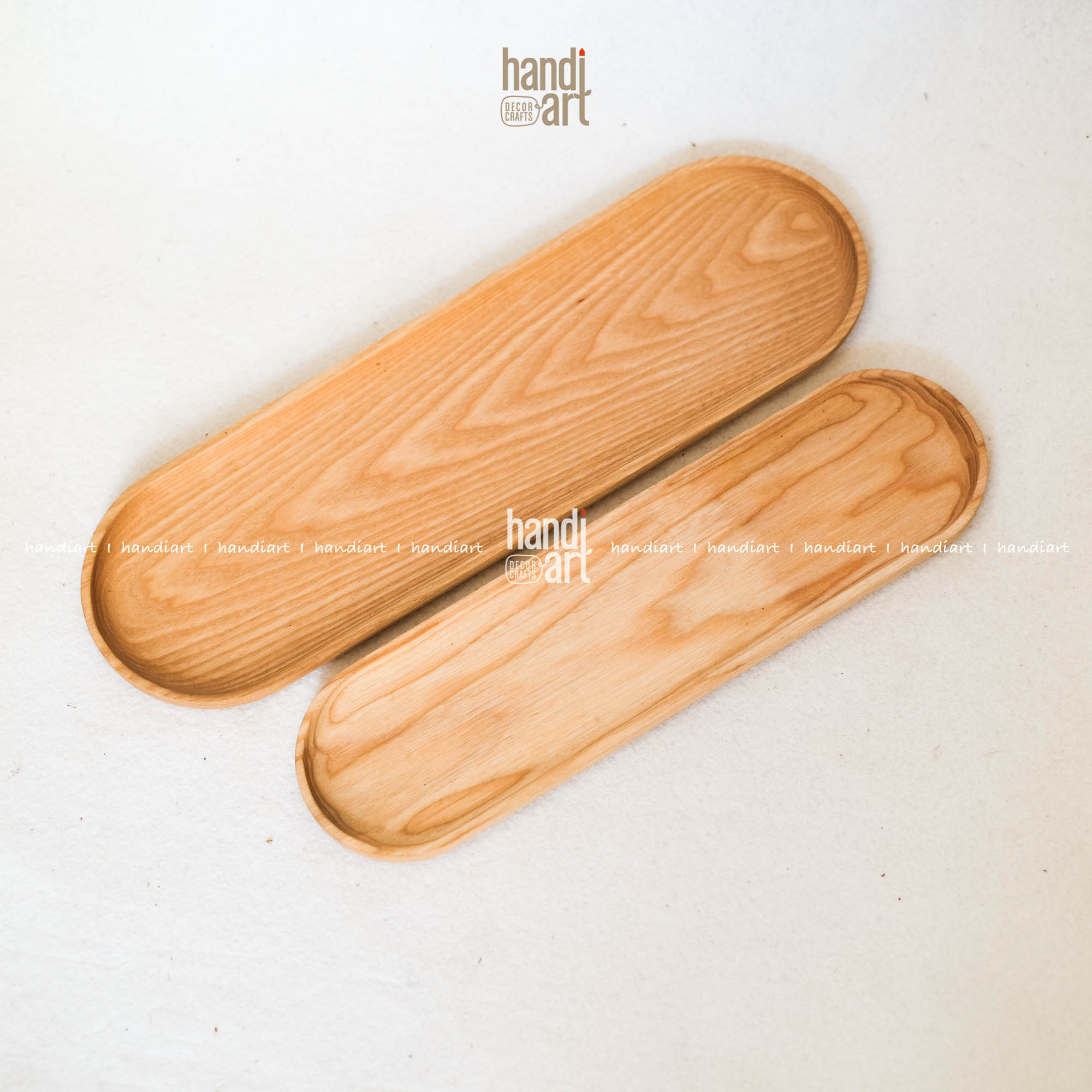 Khay gỗ oval trang trí thức ăn, Khay oval dài