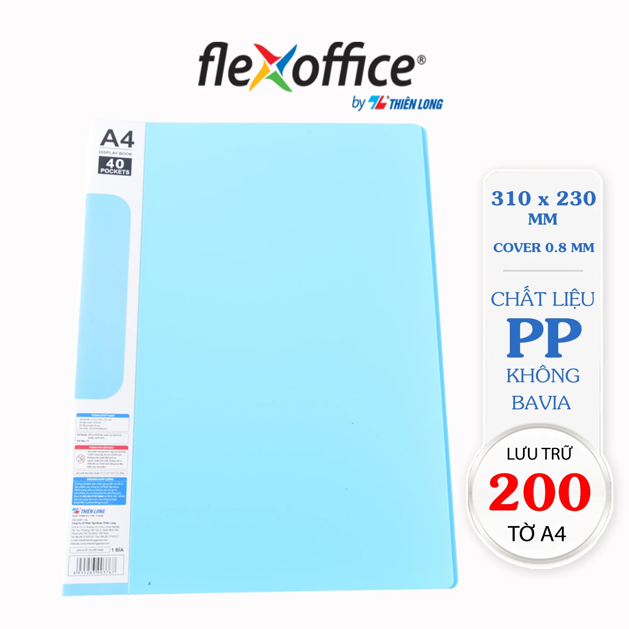 Bìa 40 lá a4 flexoffice fo-db02