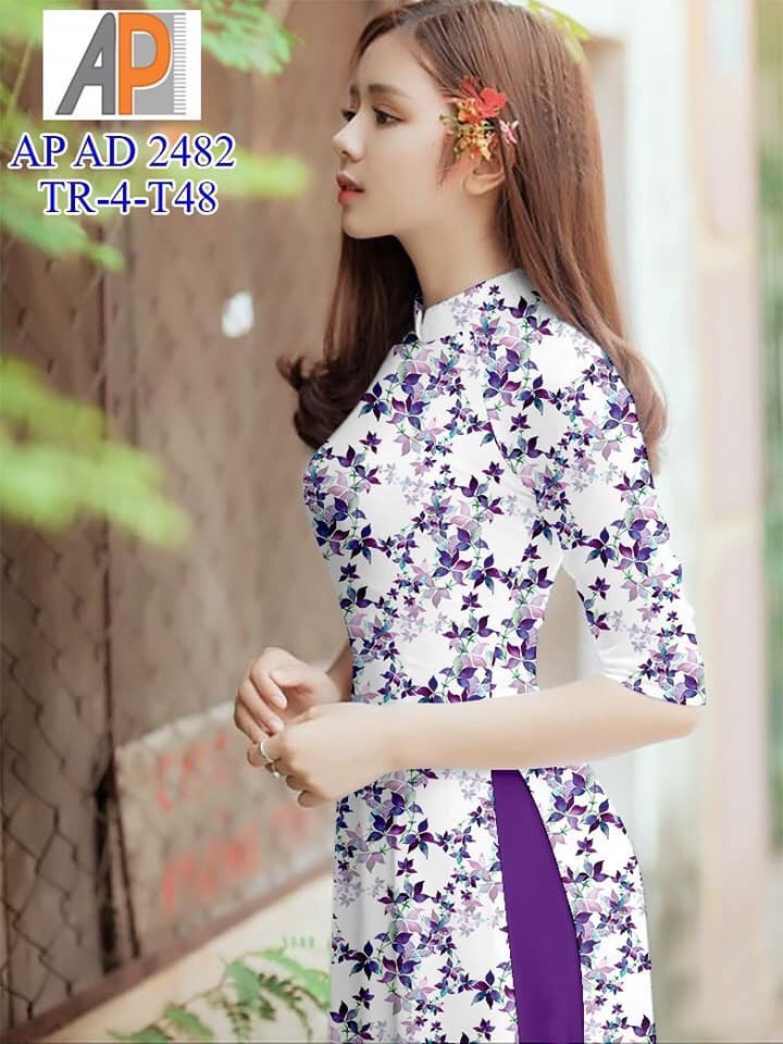 Áo dài in hoa 3d lụa nhật siêu đẹp