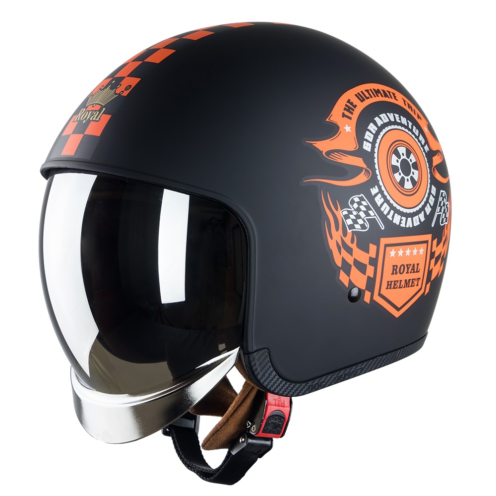 MŨ BẢO HIỂM 3/4 ROYAL M139-Tem V1-KÍNH ÂM